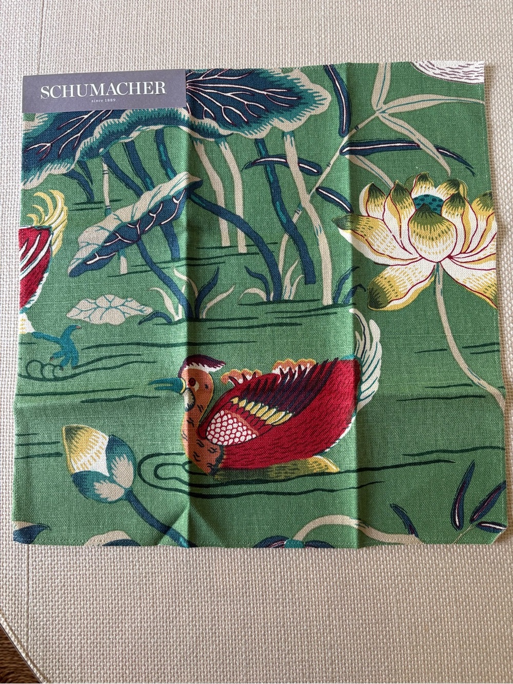 Two Schumacher fabric samples in Lotus Garden. NWT - Picture 5 of 6